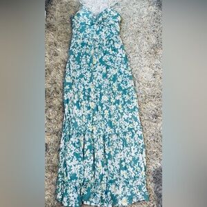 Elegant Floral Maxi Skirt in Teal